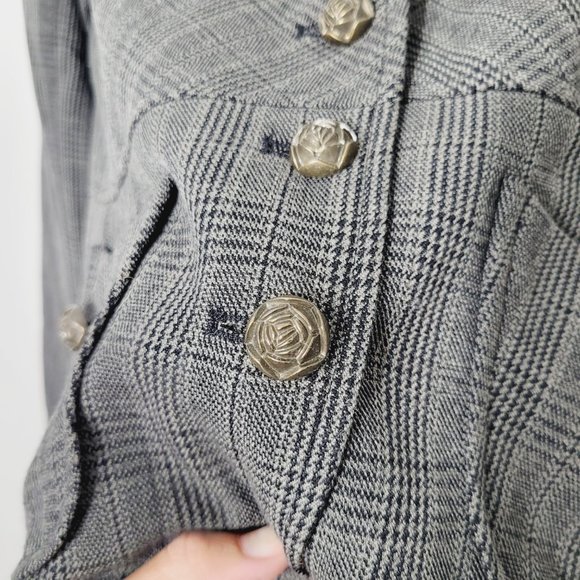 Le Grenier Petite Vintage Blazer Jacket  Gary Button Pockets Businesses Causal - Picture 4 of 11